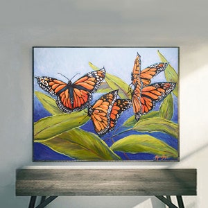 Monarch Butterfly prints on fine art paper, gallery wrap canvas and gallery wrap canvas in float frame, butterfly art, butterfly painting