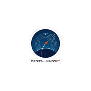 Orbital Mindset Mission Patch Sticker | Space Rocket, Science Nerd Emblem