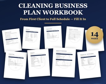 Cleaning Business Plan Template & Workbook, How to Start a Cleaning Business Step by Step, 90 Day Launch Plan, Startup Checklist, Word Docs