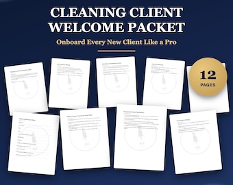 Cleaning Client Welcome Packet Template, New Client Onboarding Guide for House Cleaning Business, Editable Word Google Docs & Printable