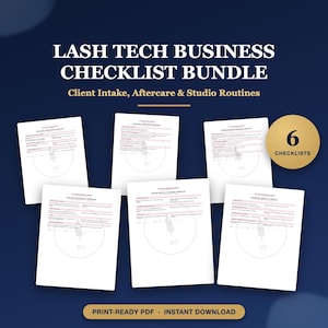 Lash Tech Checklist Bundle, Eyelash Extension Sanitation Log & State Board Prep, Appointment Workflow, Station Setup, Client Process PDF