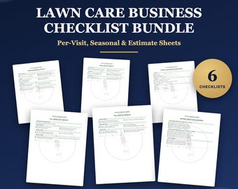 Lawn Care Business Checklist Bundle, Printable Mowing Visit Checklist PDF, Spring Fall Clean Up List, Lawn Service Walkthrough Estimate