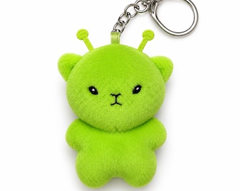Chaveiro de pelúcia Mini Alien Cat, feito à mão, enfeite para bolsa, presente.