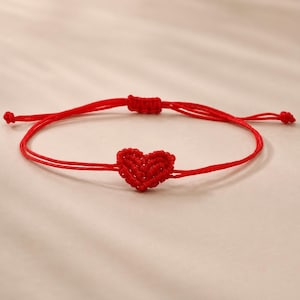 Handmade Braided Heart Bracelet – Adjustable Friendship Bracelet, Boho Jewelry Gift for Couples...
