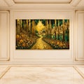 Gustav Klimt Garden Path Canvas Wall Art, Golden Lakeside Village Painting, Floral Forest Landscape Decor, Ready to Hang Print, Wall Decor product logo