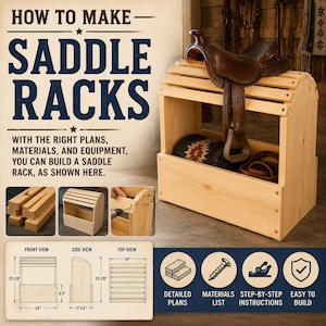 Saddle Rack Plans PDF | DIY Wooden Saddle Stand | Western Tack Storage Rack | Horse Tack Organizer | Woodworking Plans | Digital Download.