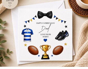 Tarjeta personalizada para el Día del Padre con los colores del equipo / Regalo para aficionados al deporte