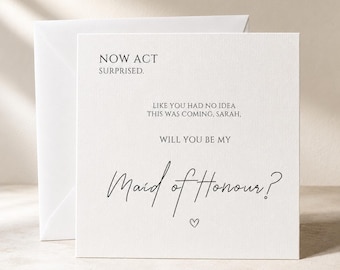Tarjeta de propuesta personalizada para dama de honor / Dama de honor principal, rol de padrino en la boda