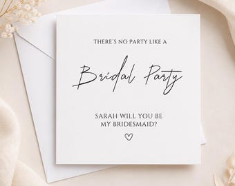 Tarjeta de propuesta personalizada para damas de honor / Solicitud de rol para la fiesta nupcial minimalista moderna