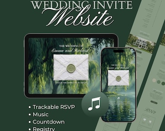 Old Money Wedding Website Template, Minimalist Willow Design (Digital Download)