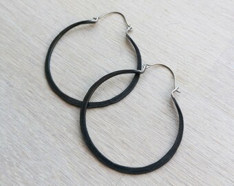 Black hoop earrings | Etsy