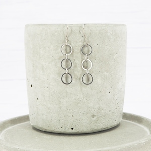Hypoallergenic titanium earrings - Small triple hoop ring dangle earrings - Boho delicate earrings