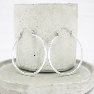 Medium hoop earrings - Titanium earrings - Statement earrings - Boho - Hand hammered - Rustic summer hoops - Hypoallergenic