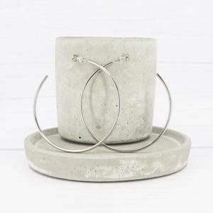 2.75 inch Polished Titanium Hoop Earrings: 2.75" Hypoallergenic Boho Hoops