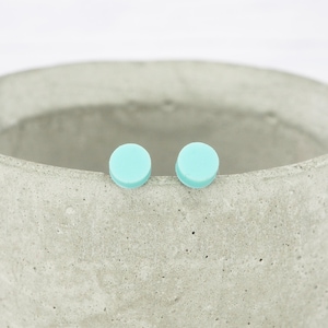 Titanium Pastel Blue Dot Stud Earrings: Hypoallergenic Minimalist Style