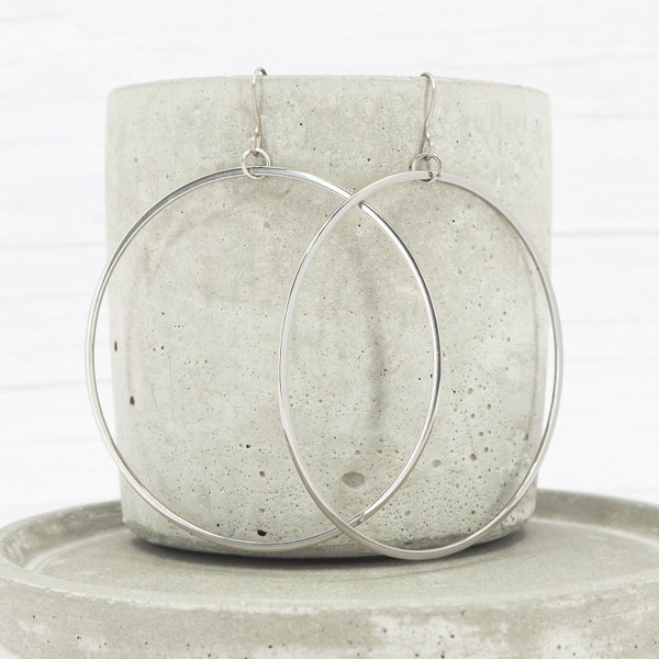 Hypoallergenic titanium earrings - Extra large hoop ring dangle earrings - Boho delicate earrings