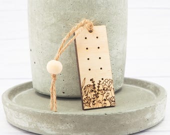 Wooden Stud earring storage - Travel jewellery holder - Floral - Gift