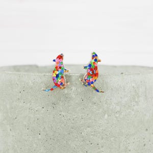 Glitter Rat Stud Earrings: Titanium Wire, Hypoallergenic