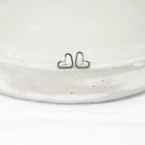 Small Titanium Heart Stud Earrings: Hypoallergenic Minimalist Jewellery