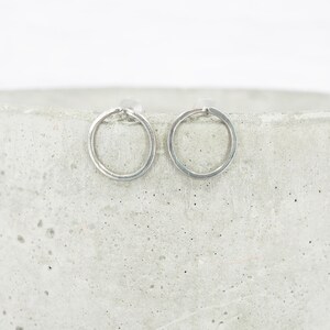 Titanium Circle Stud Earrings: Hypoallergenic Minimalist Jewellery Hand formed