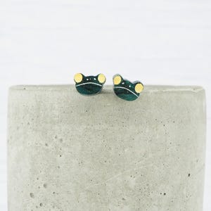 Loveland Frogman Stud Earrings: Titanium Wire, Hypoallergenic Acrylic