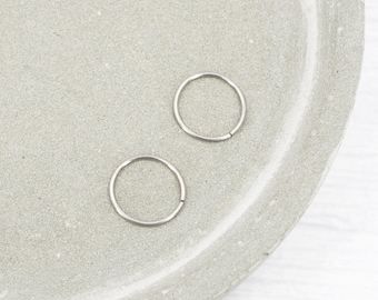 12mm Titanium Hoop Earrings: Lightweight Hypoallergenic Huggie Hoops