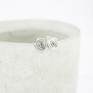 Hypoallergenic Titanium Spiral Stud Earrings: Minimalist Boho Jewellery