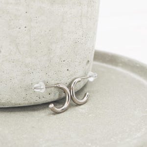 10mm Polished Titanium Hoop Earrings: Hypoallergenic Boho Hoops