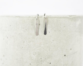 Small Titanium Open Hoop Earrings: Lightweight Dangle Threaders