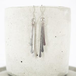 Titanium Dangle Earrings: Three Stem Boho Drop - Hypoallergenic