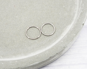 10mm Titanium Hoop Earrings: Lightweight Hypoallergenic Huggie Hoops 0.8mm 20ga