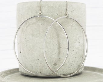 Hypoallergenic Titanium Hoop Earrings: Extra Large Boho Dangle