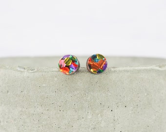 Mixed chunky Glitter Dot Stud Earrings - Titanium posts Hypoallergenic Jewellery