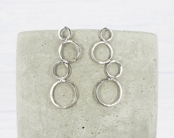 Titanium polished earrings - Delicate hypoallergenic lightweight statement earrings - Threader earrings - Staples - Bubbles - Circles