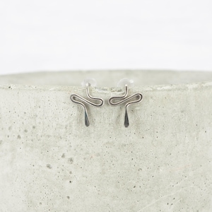 Titanium snake stud earrings - Delicate hypoallergenic earrings - Boho minimalist earrings - Hypoallergenic