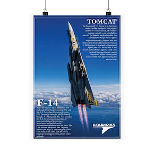 F-14 Tomcat Fighter Jet Poster Matte Vertical Poster | Aviation Wall Art