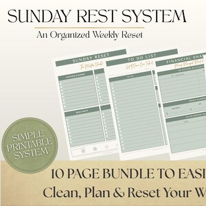 Sunday Reset Home Management Bundle | Mom Planner, Meal Planner, Routine Checklist (Digital Download)