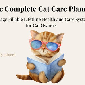 Complete Cat Care Planner | Fillable Cat Feeding Schedule, Cat Medical Records & Health Tracker (Digital Download)