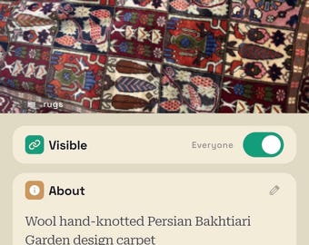 Wool hand-knotted  Bakhtiari Garden design carpet