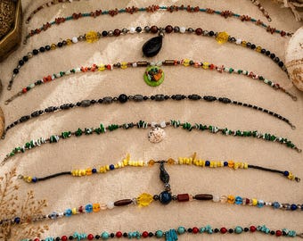 Vintage Boho Jewelry Collection Handmade Artisan Beaded Necklace Eclectic Y2K Festival Jewelry Bundle
