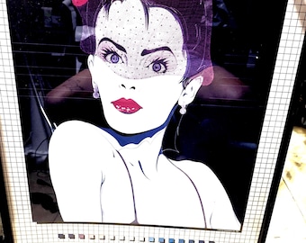 Vintage Signed James Morlock Exhibition Artwork – 1984 SoHo Gallery Piece – Rare Framed New Wave Fashion Art