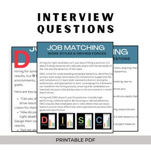 DISC Job Matching Interview Guide | Behavioral Hiring Toolkit (PDF)