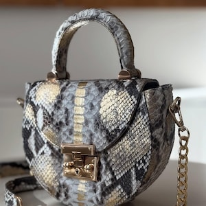 Natural Python Leather Purse: Real Exotic Skin Bag