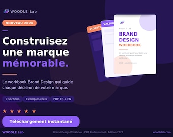 Arbeitsbuch für Markenentwicklung (PDF) | Markenidentität aufbauen | 9 geführte Abschnitte | Mission, Vision, Werte | Download auf Französisch und Englisch