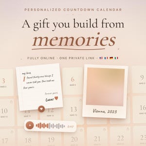 Calendario digital personalizado con cuenta atrás / Regalo sorpresa interactivo (Tus recuerdos)