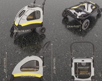 Luxury All-Terrain Pet Stroller – Foldable Travel Carriage for Dogs & Cats – 4-Wheel Jogger for Small to Medium Pets – Elite Pet Travel Gear