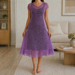 crochet fit and flare dress NAF NAF White Black Stripe Crochet Detail Fit and Flare Dress main image 0