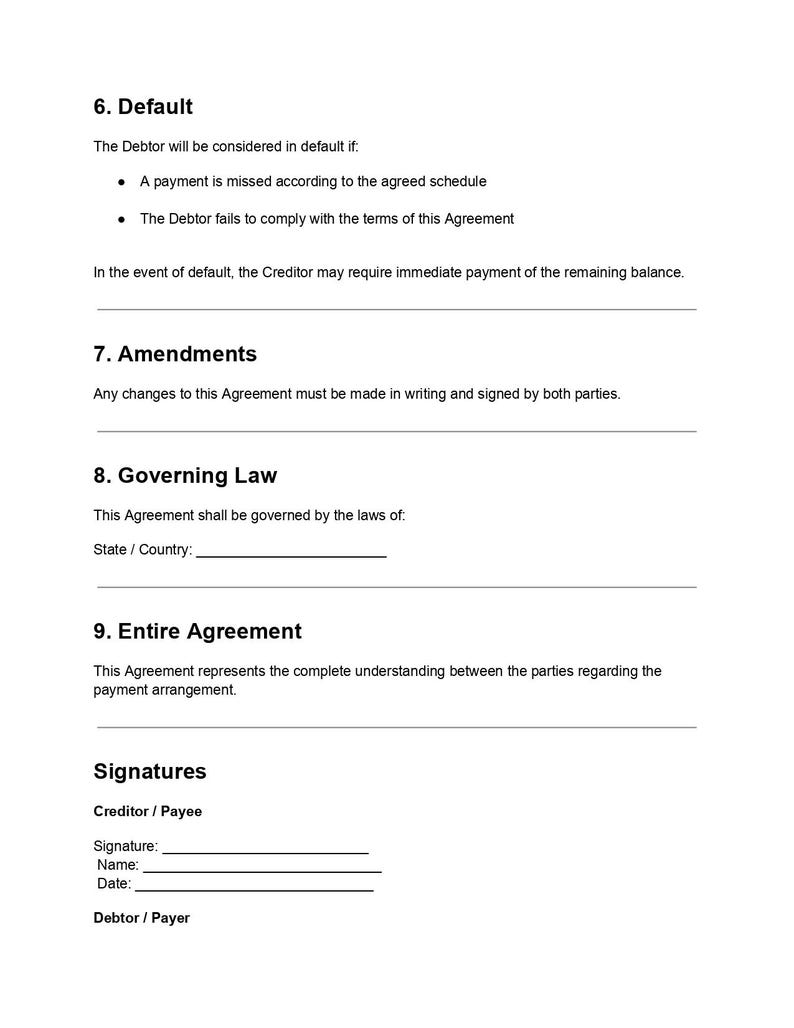 Editable Payment Agreement Template DOC & PDF, Payment Plan Contract ...