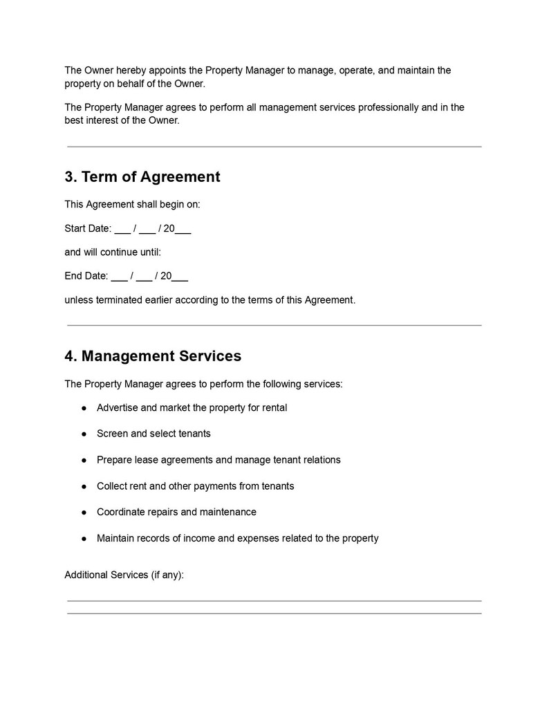 Editable Property Management Agreement Template DOC & PDF, Rental ...