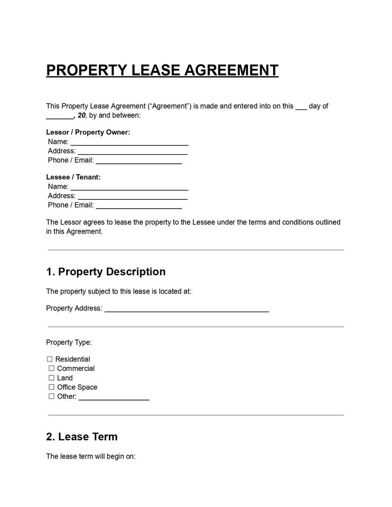 Lease Paper.pdf Editable Property Lease Agreement Template DOC & PDF, Rental Lease ...